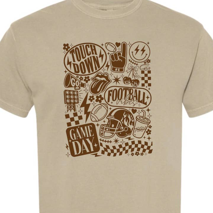 Kiki's Boutique - Wholesale Screen Printed T-Shirt - Women's - Vintage Football Comfort Color Tee 1