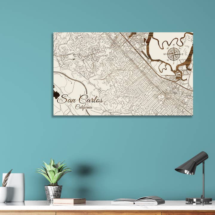 Californië: San Carlos straatkaart voor wholesale door Fire & Pine
