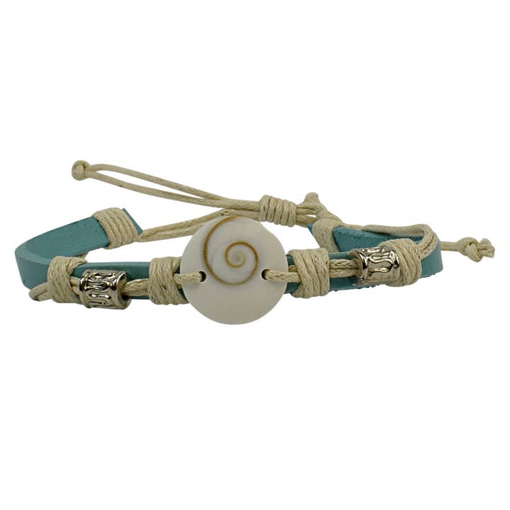 Kid's Jewelry Shiva Shell Leather Bracelet for wholesale by Snazzy Girls