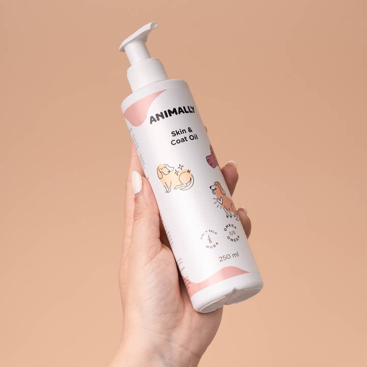 ANIMALLY - Taking care of your pet's health - – Großhandel Nahrungsergänzungsmittel für Haustiere – Katze/Hund – Haut- und Fellöl 250 ml2