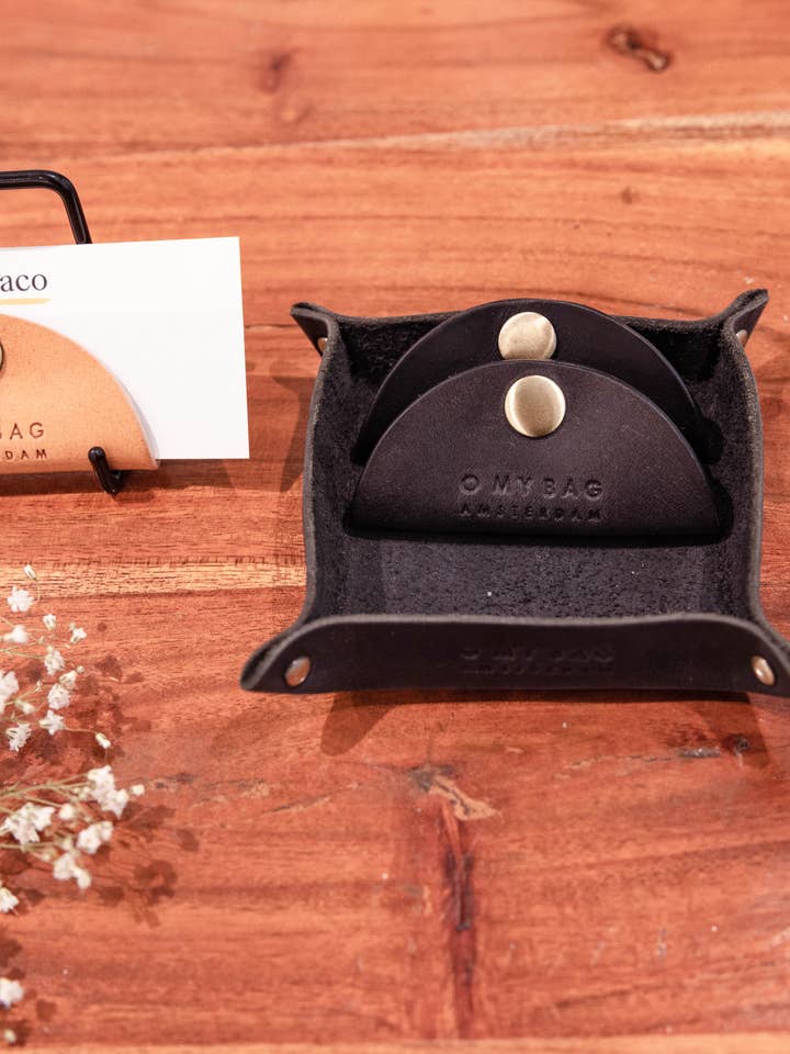 Leather Tray Small Black Hunter Leather for wholesale by O My Bag