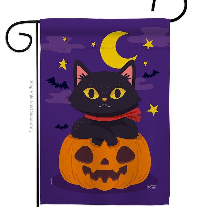 Two Group Flag Co - Wholesale Flag - Halloween Kitty Falltime Cat Decor Flag