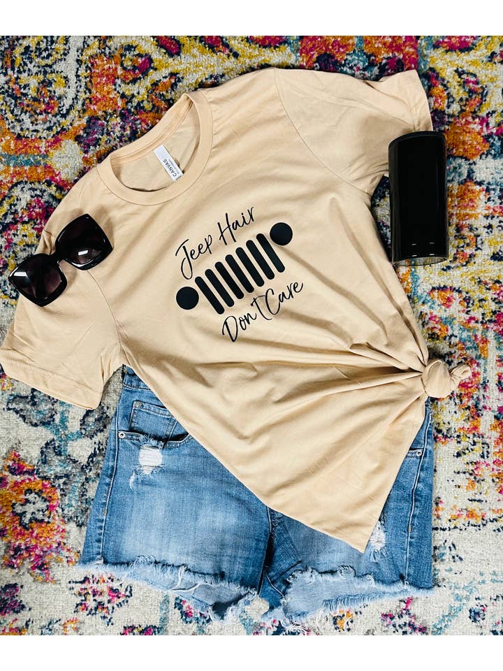 Sweet Southern Wholesale - Wholesale Screen Printed T-Shirt - Women's - Jeep Hair Don't Care Graphic T-shirt