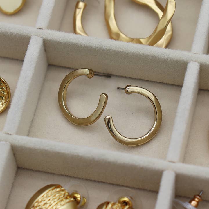 Half Circle Stud Earrings - Simple and Stylish Accessory for wholesale by KARINE SULTAN