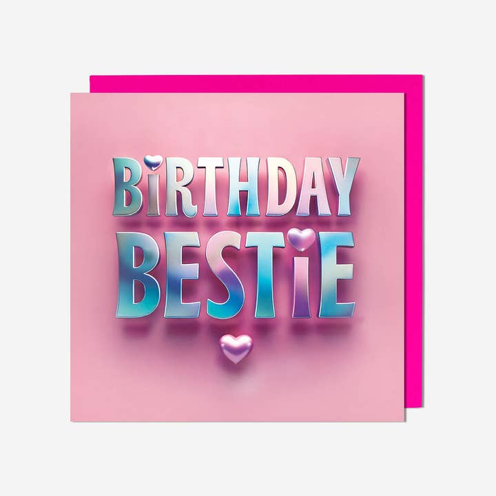 Bestie Birthday Card for wholesale by Pigment Productions Ltd