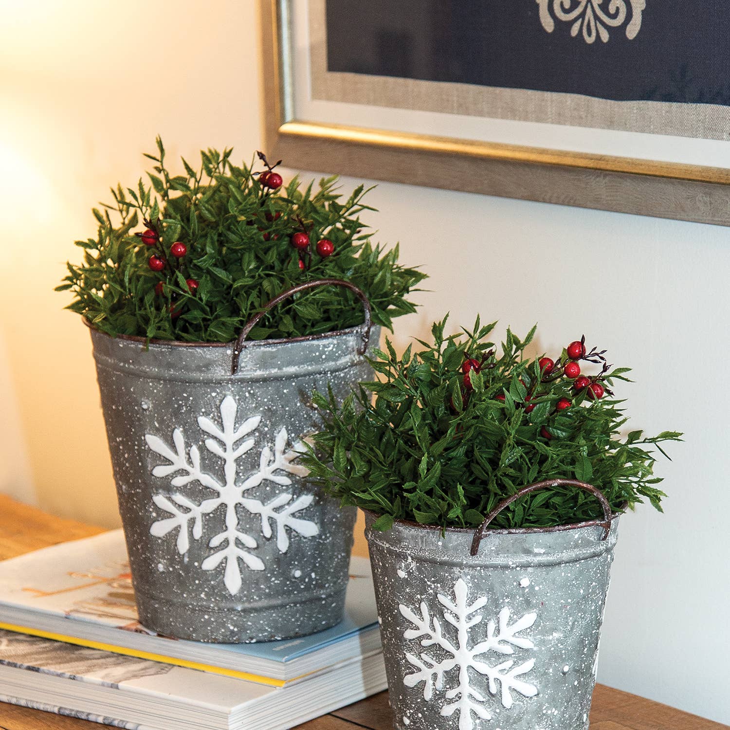 Col House Designs - Wholesale Artificial Plant - Lady Ruscus & Berries Half Sphere - 6.5"2