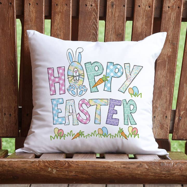 Canary Road - Wholesale Throw/Decorative Pillow - Plaid Easter Pillow, Bunny Decor, Spring Porch, Floral Home0