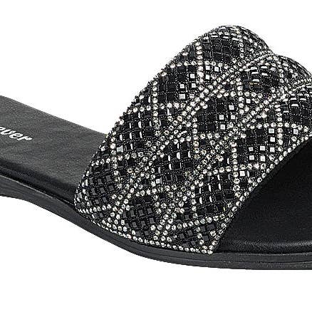 Mars Sky Shoes Wholesale - Wholesale Sandals - Women's - Forever AMPLE-93 Women Rhienstone Embellished Flat Sandals