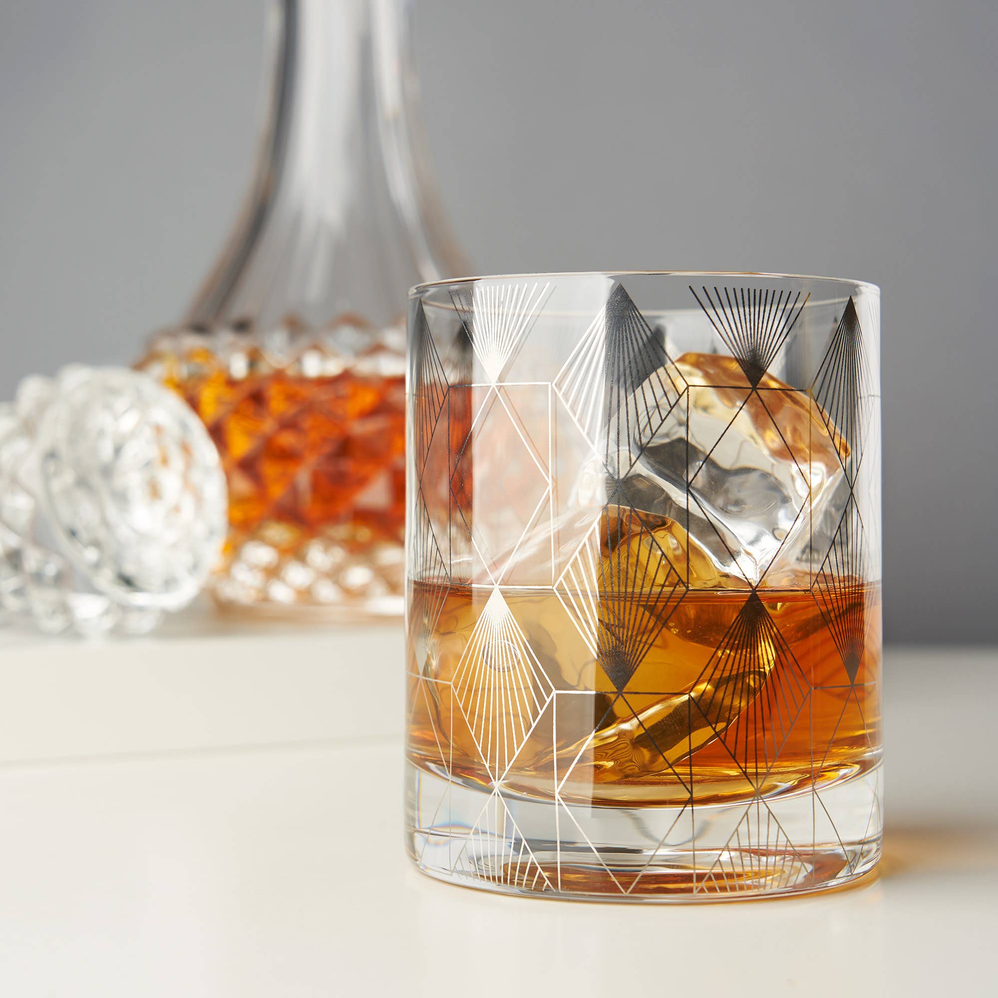 Viski - Wholesale Cocktail/Liquor Glass - Metropolis Deco Crystal Tumbler3