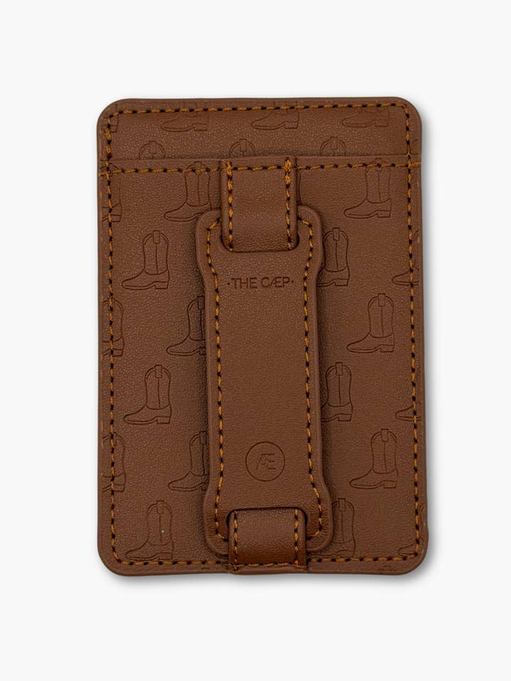 Brown Cowboy Boot MagSafe Wallet (RFID) for wholesale by THE CÆP