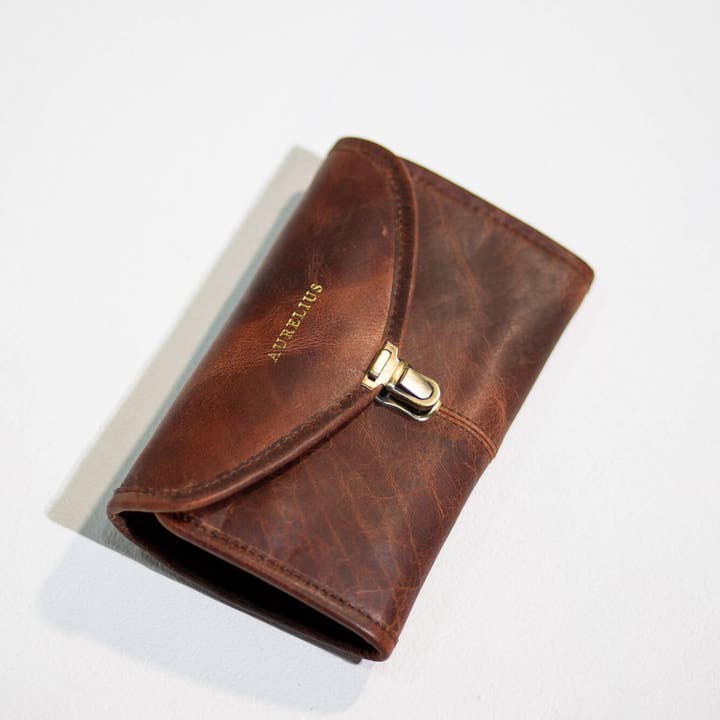 Dark red Leather Denali Everyday Tech Wallet for wholesale on Faire4