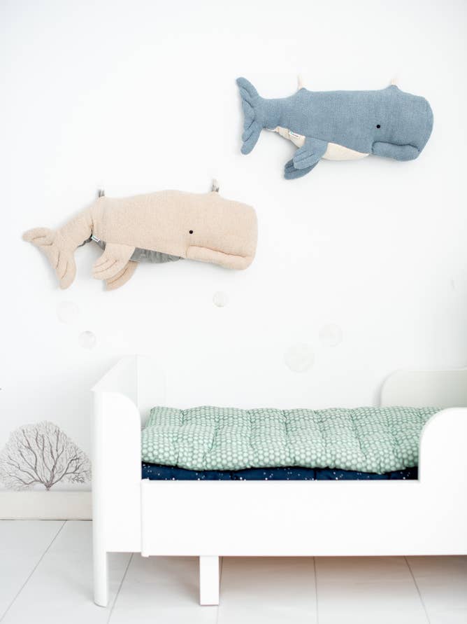 PACK OF 2 BEIGE AND LIGHT BLUE BELUGA PLUSH TOYS for wholesale by Crochetts