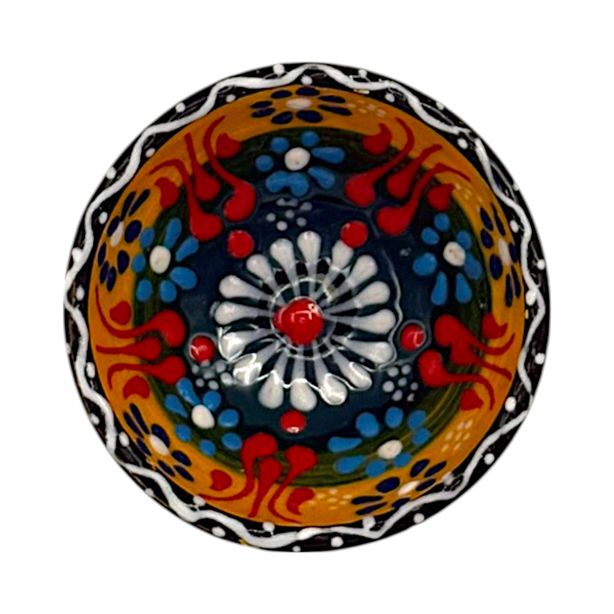 cotonIQ - Wholesale Decorative Plate/Dish/Bowl - Ceramic Bowl - Flower - Yellow - 8cm2