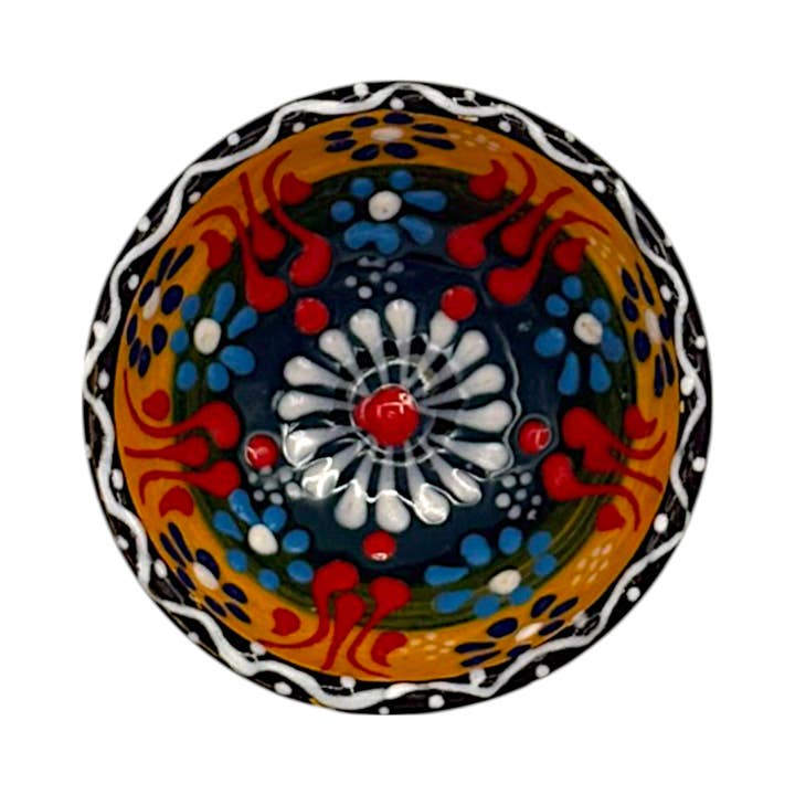 cotonIQ - Wholesale Decorative Plate/Dish/Bowl - Ceramic Bowl - Flower - Yellow - 8cm2