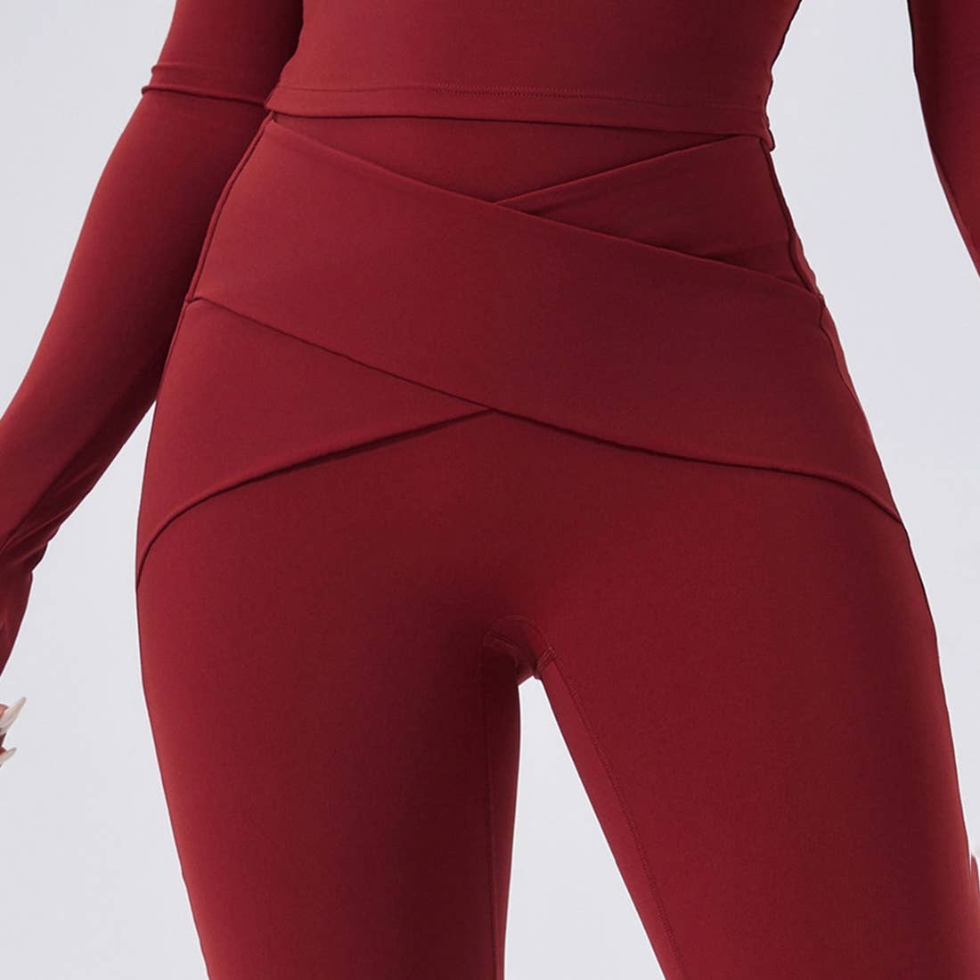 Sodalemon - Venta al por mayor Conjunto de ropa deportiva - Mujer - Conjunto de Yoga de Cintura Alta y Hombros Descubiertos: Top de Manga Larga + Leggings14