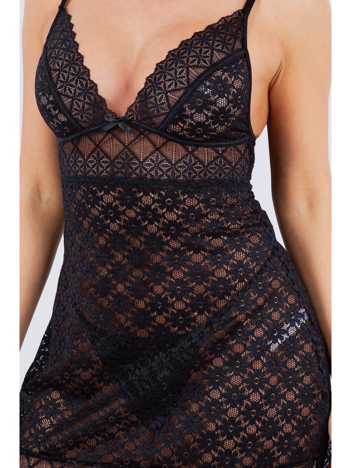 Just Sexy - Wholesale Chemise - Dames - Kanten Nachthemd Set BET059B