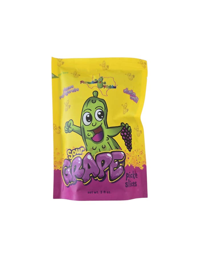 Sour Grape Pickle Snacks! for wholesale by Paradise Pickles LLC