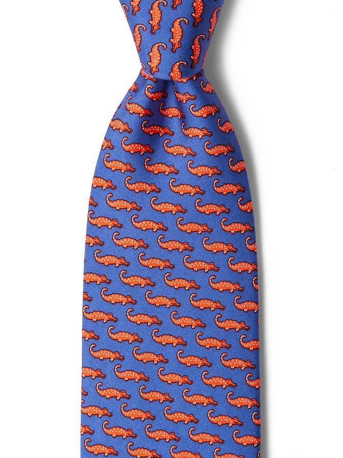 Mini alligators stropdas - koningsblauwe zijde voor wholesale door Alynn