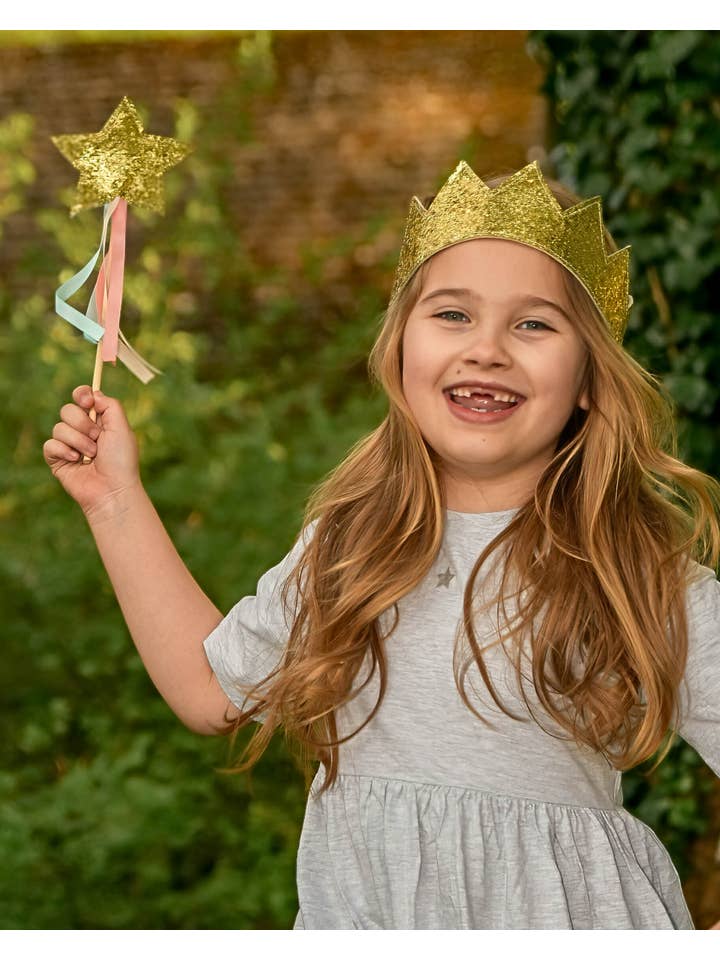 A is for Alice Costumes - Wholesale Toy Wand - Kids - Gold Glitter Magic Wand - Kids Dress Up Accessory3