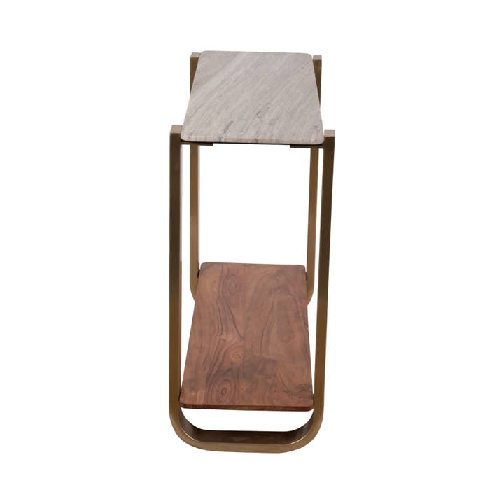 Sagebrook Home - Wholesale Console Table - Console Table - Gold Metal Curved Frame Marble Top, 31 in.5