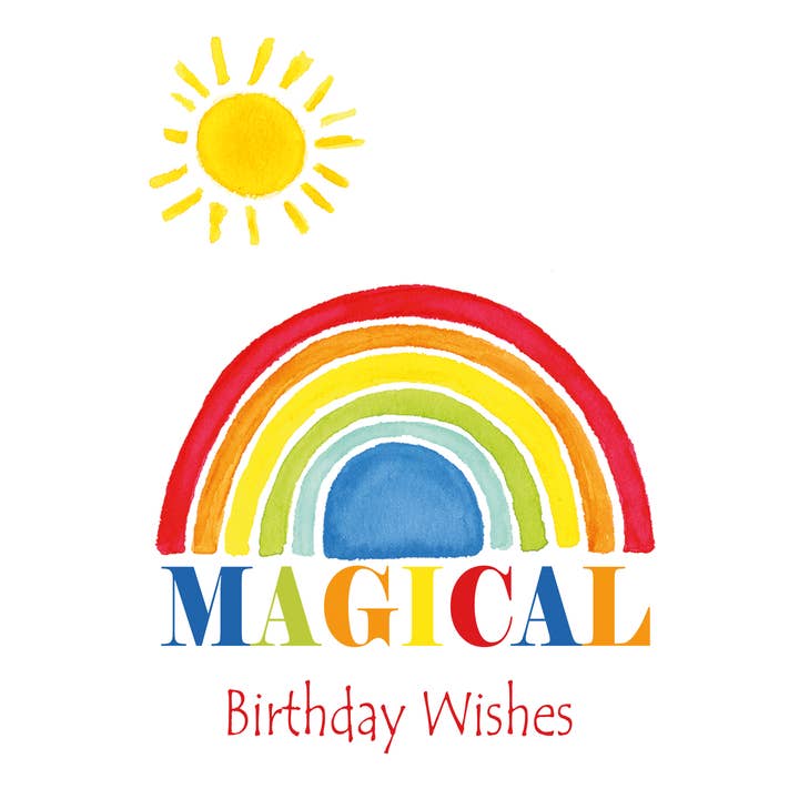 Birthday Greeting Card | Rainbow for wholesale by Line & Wash