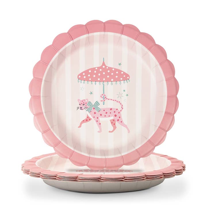 Leopard on Parade Scalloped Dessert Plates for wholesale by Studio Oh!