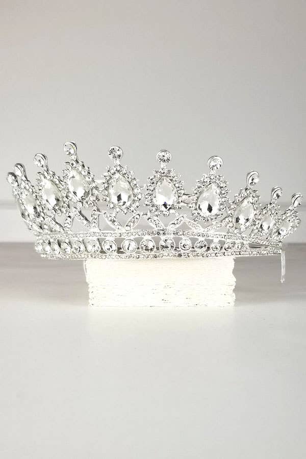 Chicas - Wholesale Tiara - Women's - One Size Fits All Metal Tiara With Jewel Rhinestones HT879-8