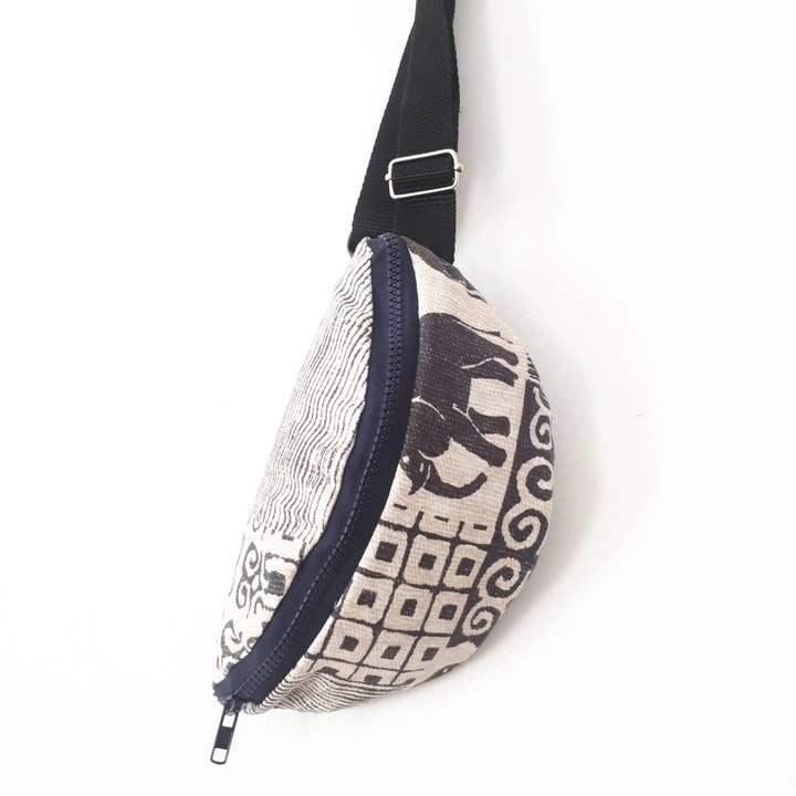 Elephant print bumbag for wholesale by HAM Fabric Bags
