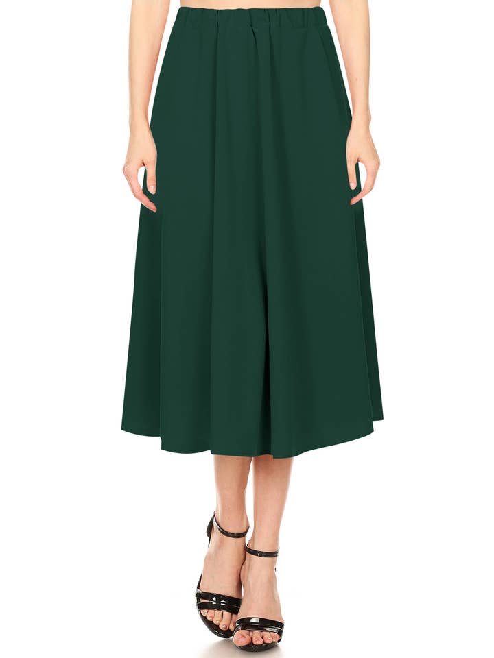 MOA COLLECTION - Vente Jupe – femme - Femme Casual Trapèze Plissée Solide Jupe Midi4