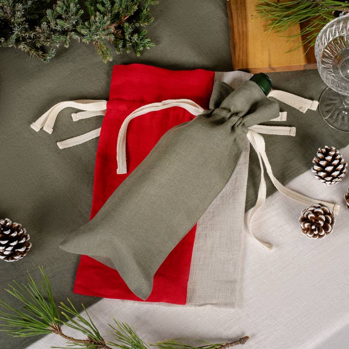 menique - Wholesale Wine Gift Bag - European 100% Linen Wine Gift Bag1