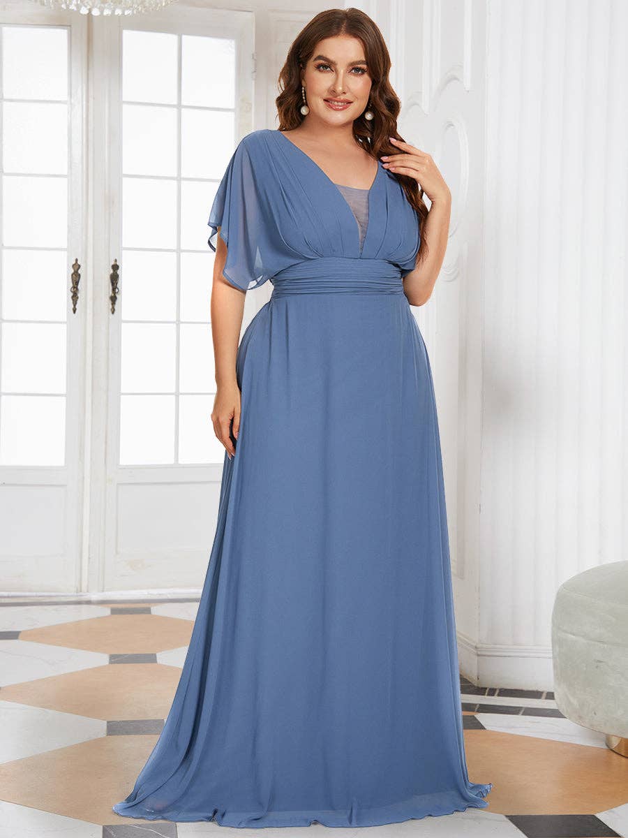 Ever-Pretty - Wholesale Dress - Women's - Plus Size A-Line Empire Waist Maxi Evening Party Dress9