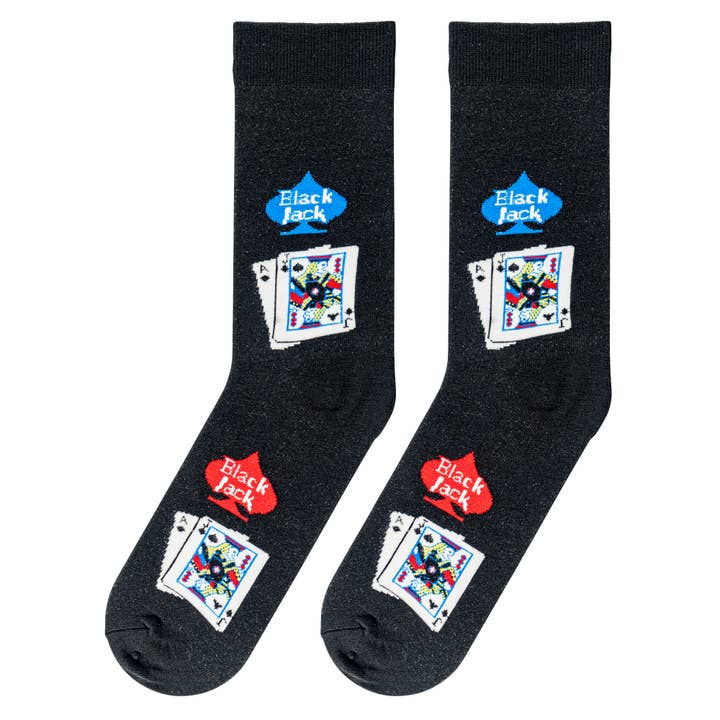 Crazy Socks - Wholesale Socks - Men's - Blackjack - Mens Crew Folded1