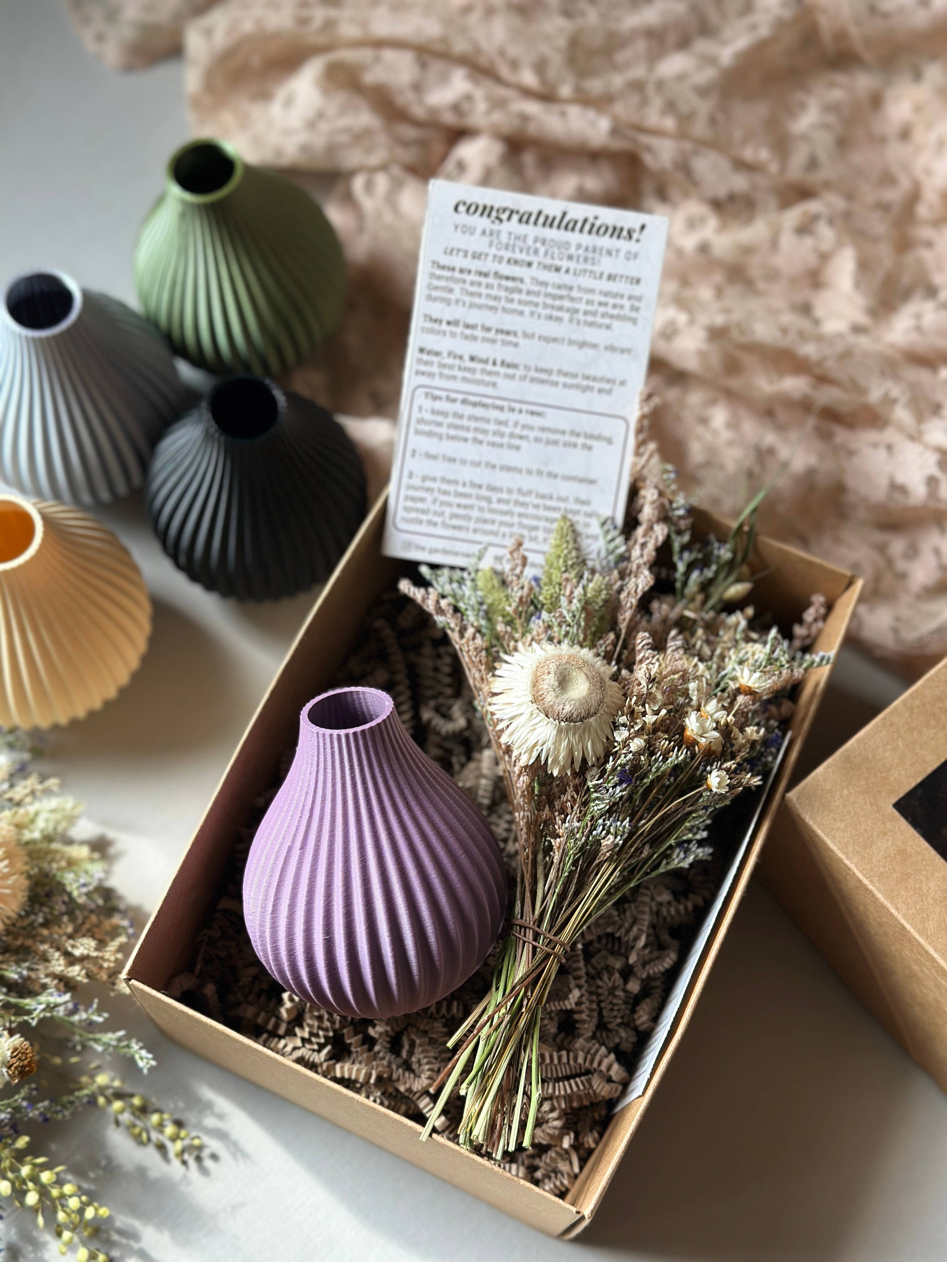 The Gardeners Wife - Wholesale Vase -  Bouquet in a Box — Dried Floral Bouquet + Vase Gift Set 22