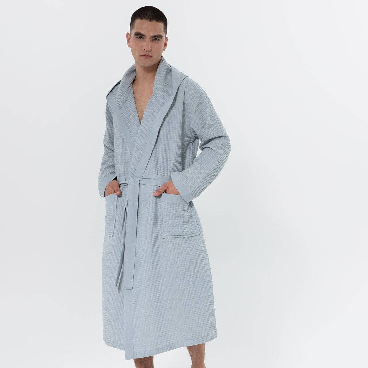 SEYANTE - Wholesale Robe - Men's - Men's Hooded Turkish Cotton Waffle Robe17