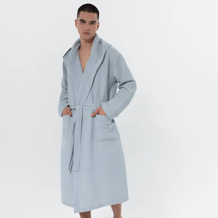 SEYANTE - Wholesale Robe - Men's - Men's Hooded Turkish Cotton Waffle Robe17