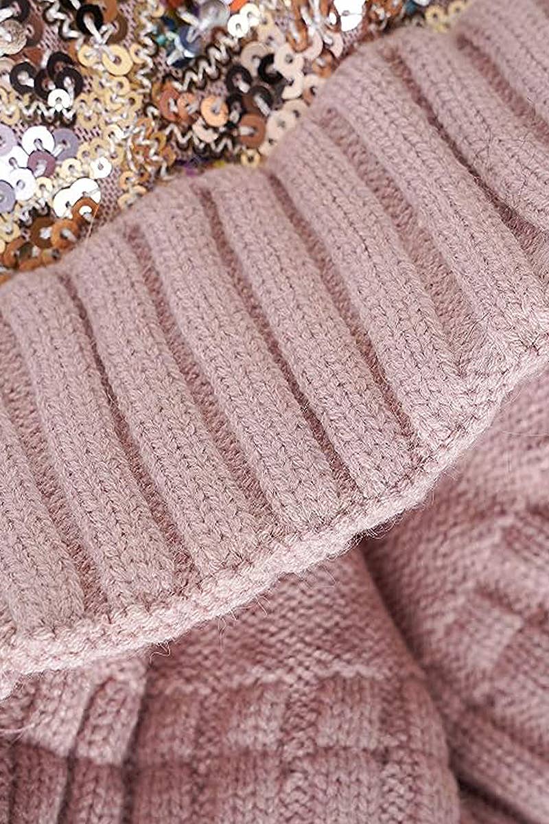 Cap Zone - Wholesale Beanie - Women's - Chevron Sequins Embellished Knitted Beanie4