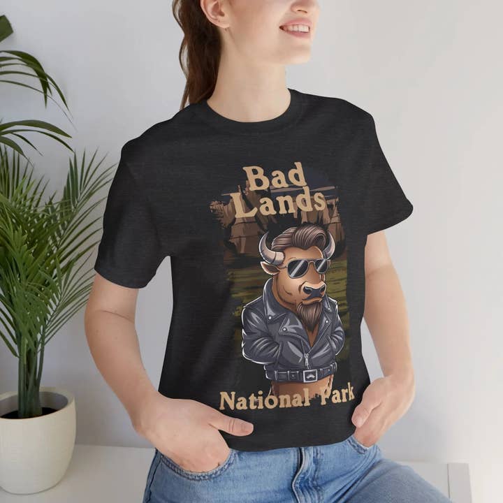 Park Service Apparel - Wholesale Screen Printed T-Shirt - Unisex - Bad Buffalo Badlands National Park Unisex Fit Soft T-shirt