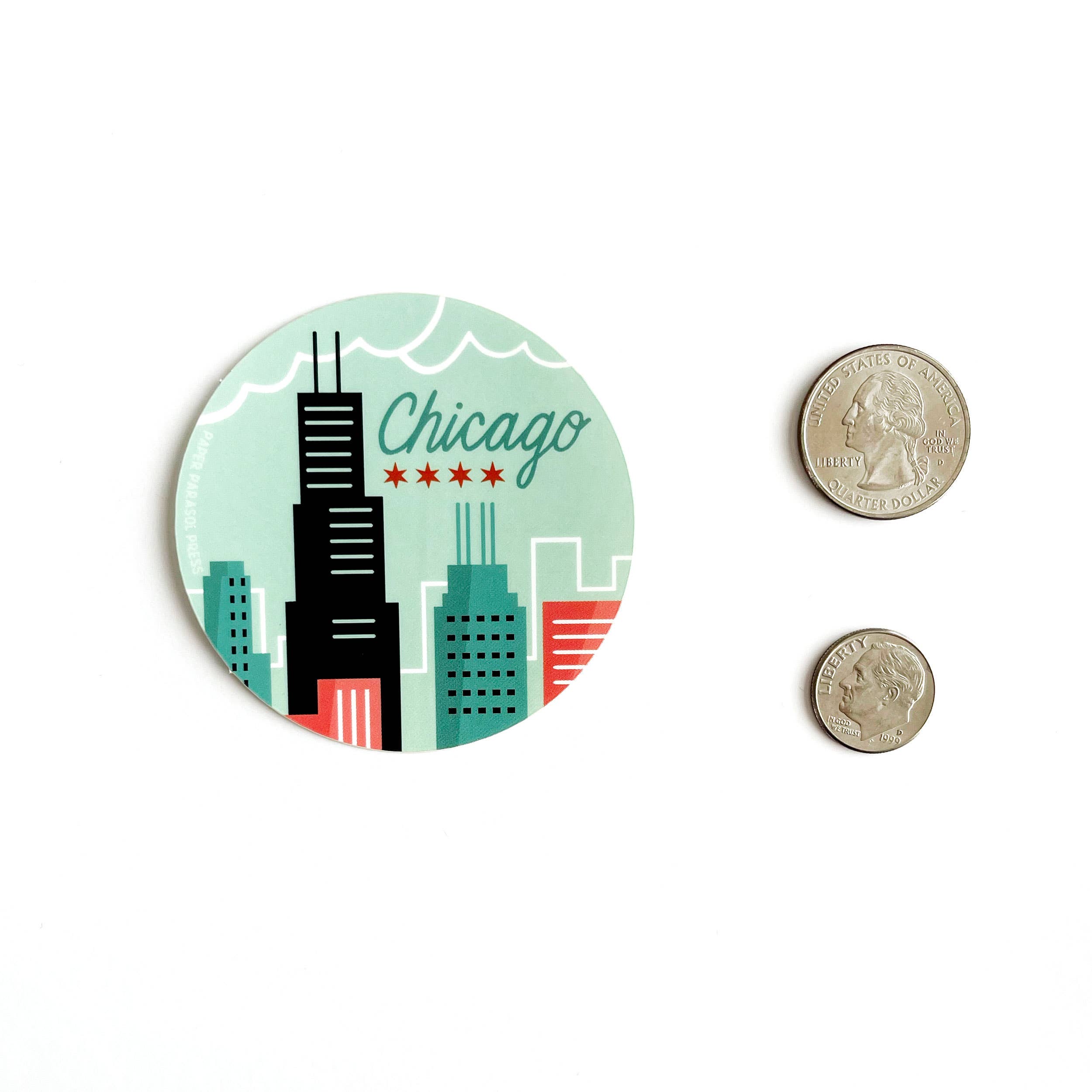 Paper Parasol Press - Wholesale Sticker - Chicago Skyline Durable Vinyl Sticker2