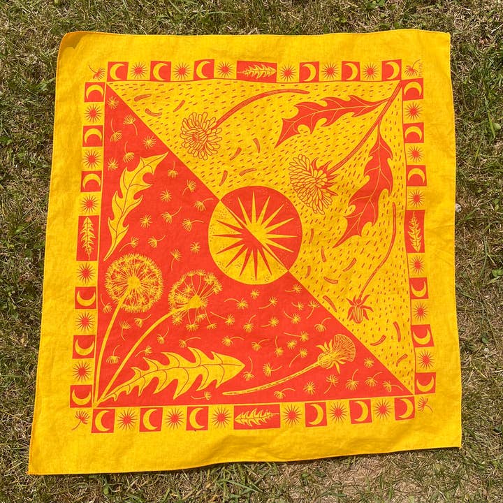 Pen+Pine – Bandana - Mulher por atacado – Bandana de algodão com design de dente-de-leão