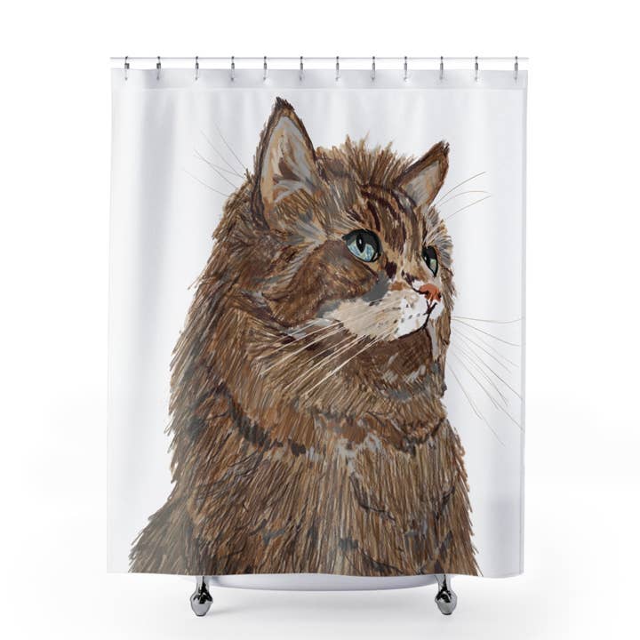 Fluffig katt duschdraperi - Söt heminredning för kattälskare för wholesale av Blue Cava