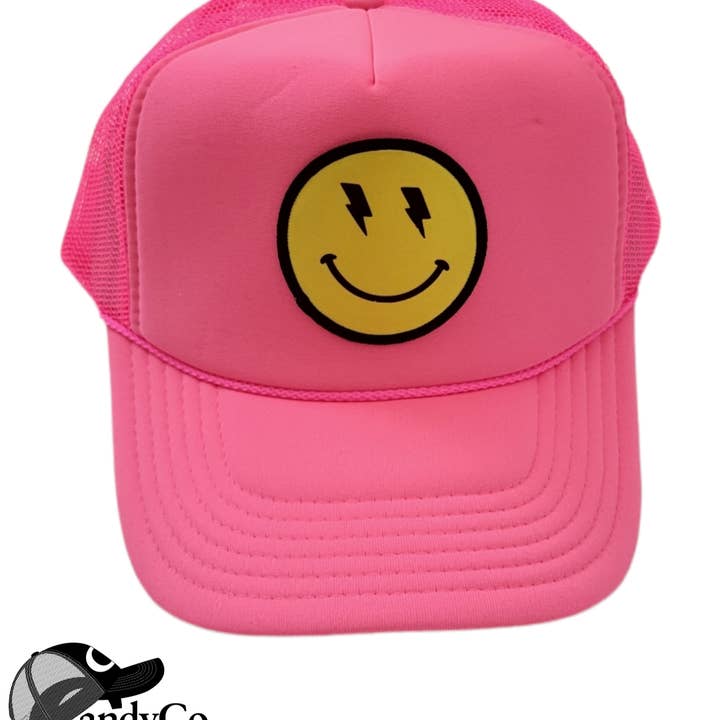 Rockstar Smiley Face Patch lightening Hat cap unisex for wholesale by The Candy Collections