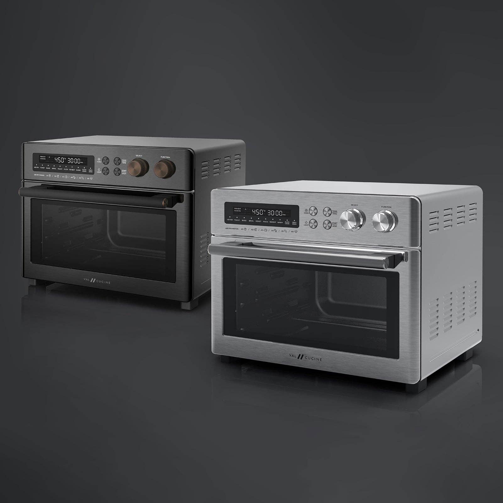 VAL CUCINA - Vente Appareils électroménagers - Four grille-pain à friteuse à air 10 en 1 VAL CUCINA, acier inoxydable brossé12