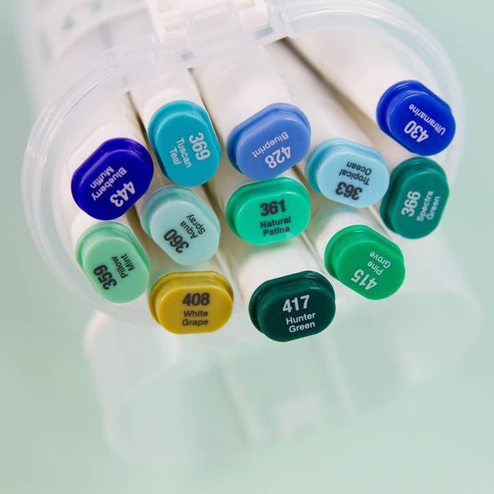 Tonic Studios – wholesale Marker – Nuvo - Marker Pen Collection - Sea & Skies - 12 Pack - 526n4