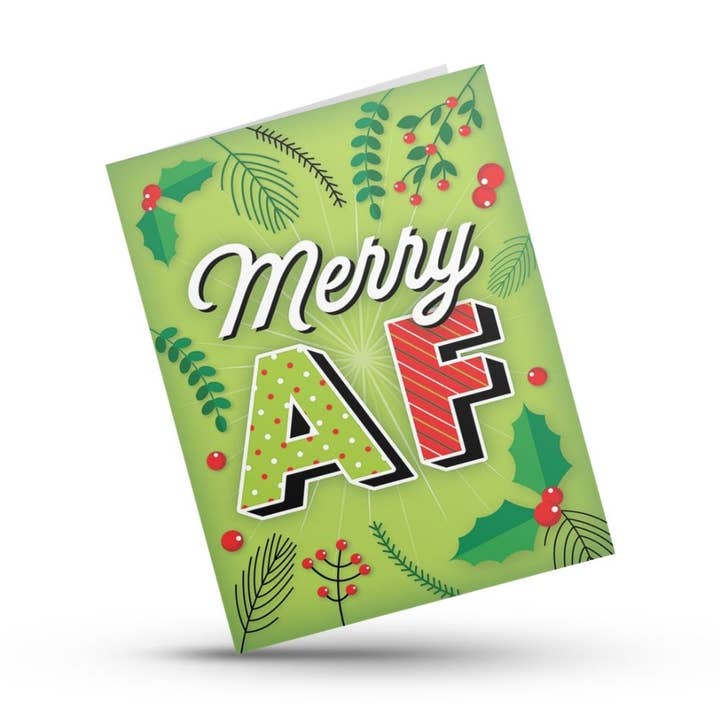 Merry AF Holiday Card for wholesale by Hustle & Hope