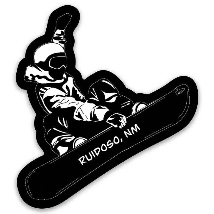 Ruidoso Snowboarder Sticker for wholesale by Bugsy's