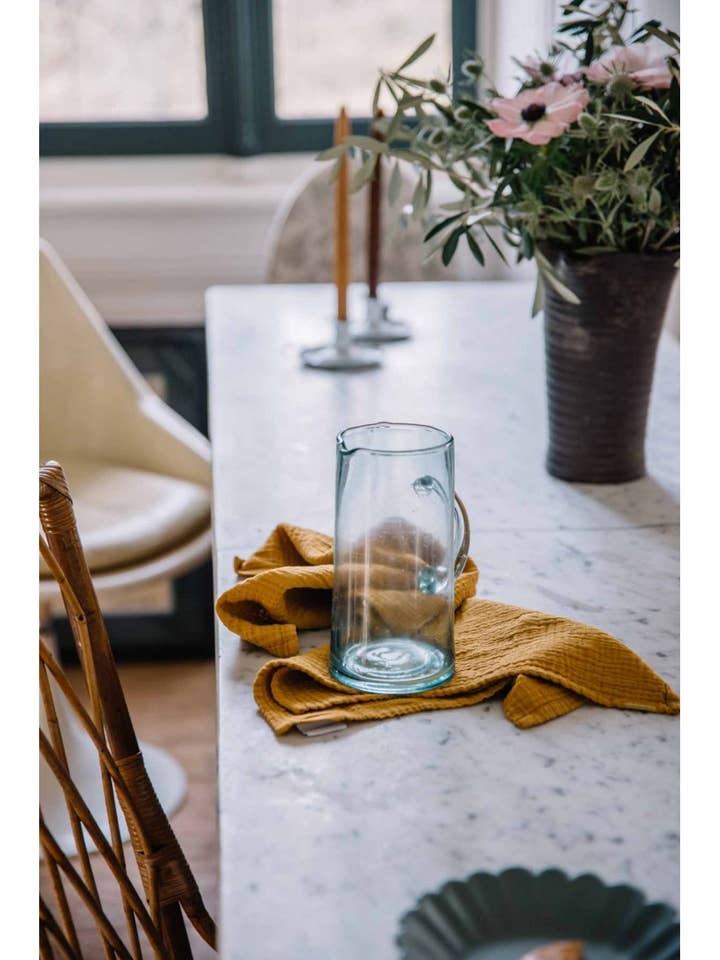 Diskhandduk i dubbelvävd bomull, saffransgul för wholesale av Les Pensionnaires