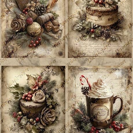 Decoricepaper - Wholesale Craft Supplies - DRP335 - Christmas Sweets - Rice Paper A4