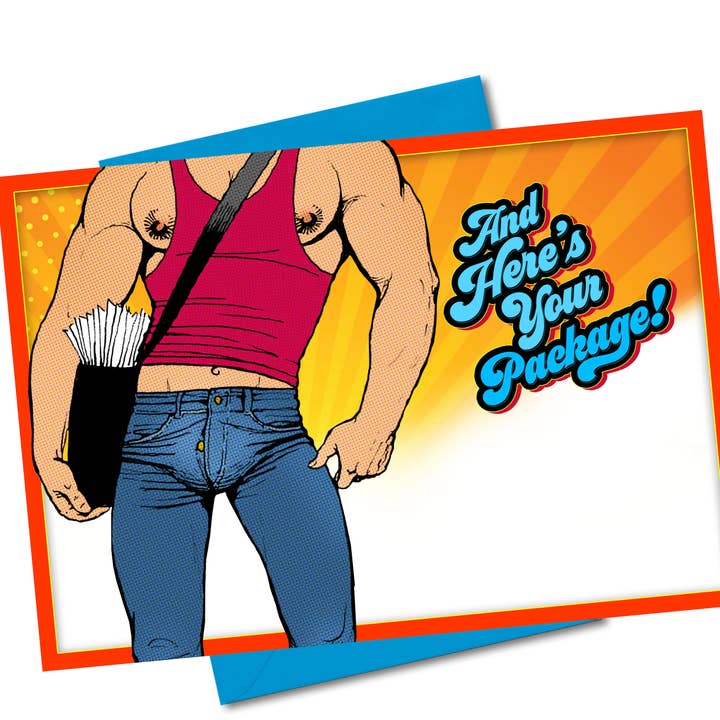 Peachy Kings / Kweer Cards - Wholesale Birthday Card - Tom of Finland Postman Birthday Card (Gay, Queer, LGBTQ)