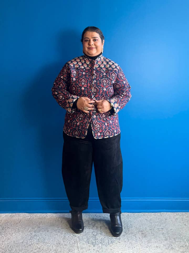 HAPPY HATTI - Wholesale Jacket - Women's - Reversible Jacket - Navy Blue Red1