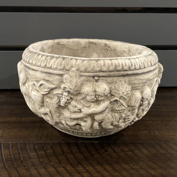 Medium Round Cherub Pot (MS21) for wholesale by Masterpiece Studio